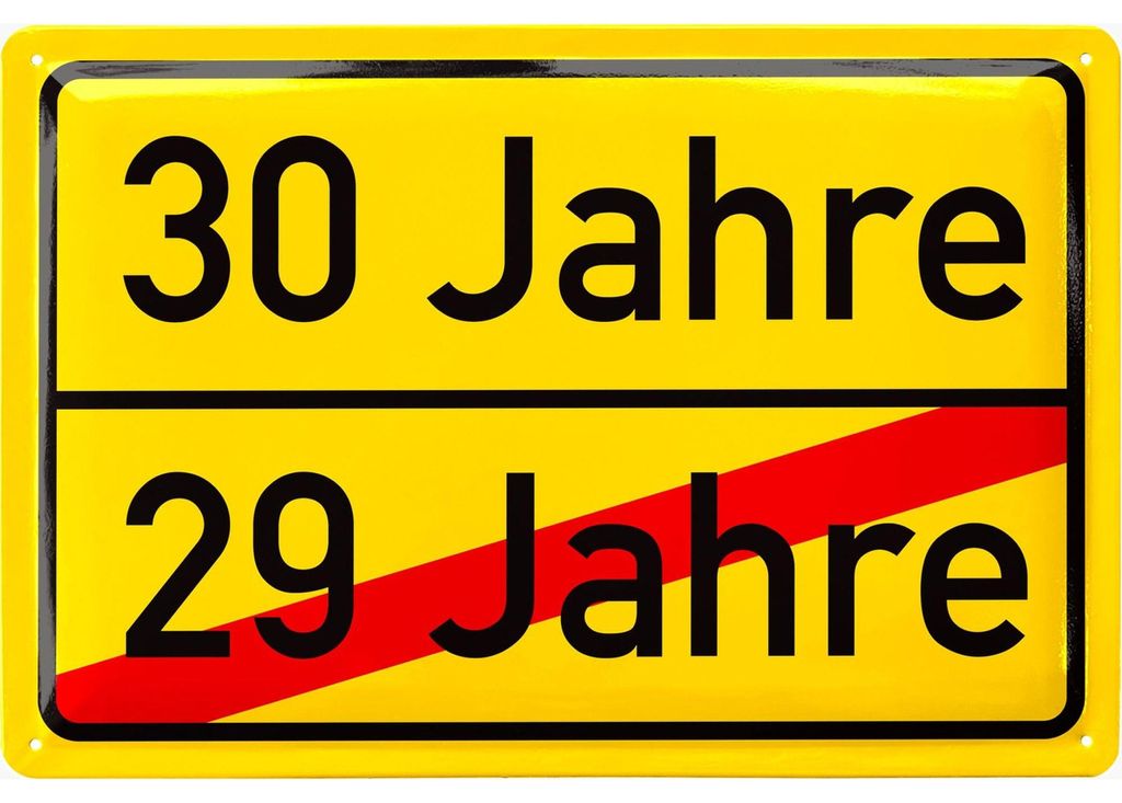 Blechschild 30 Schild Geburtstag, 30er Schild ORTSSCHILD, Produktbild 