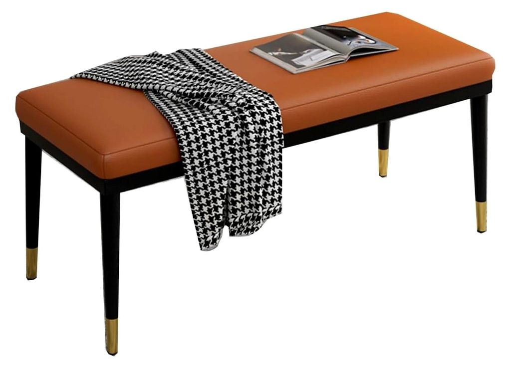 Gepolsterte Ottomane für das Schlafzimmer, gepolsterte Bettbank mit Metallbeinen, Lederhocker für das Wohnzimmer, Akzentstuhl im Eingangsbereich,...