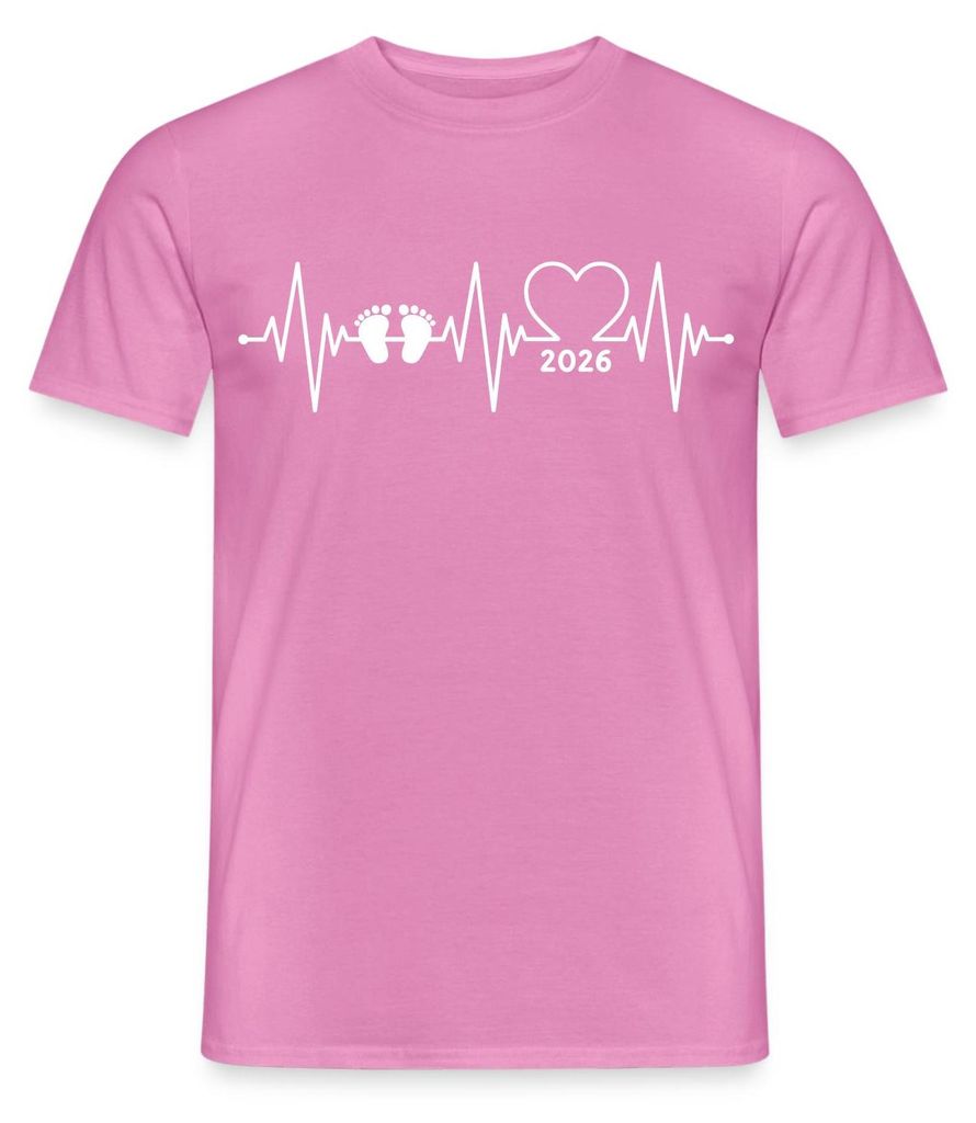 Spreadshirt Baby 2026 EKG Herzschlag Männer T-Shirt, S, Pink