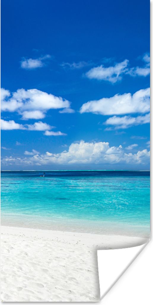 MuchoWow Poster Strand - Meer - Palme - Insel 80x160 cm - Kinderzimmer