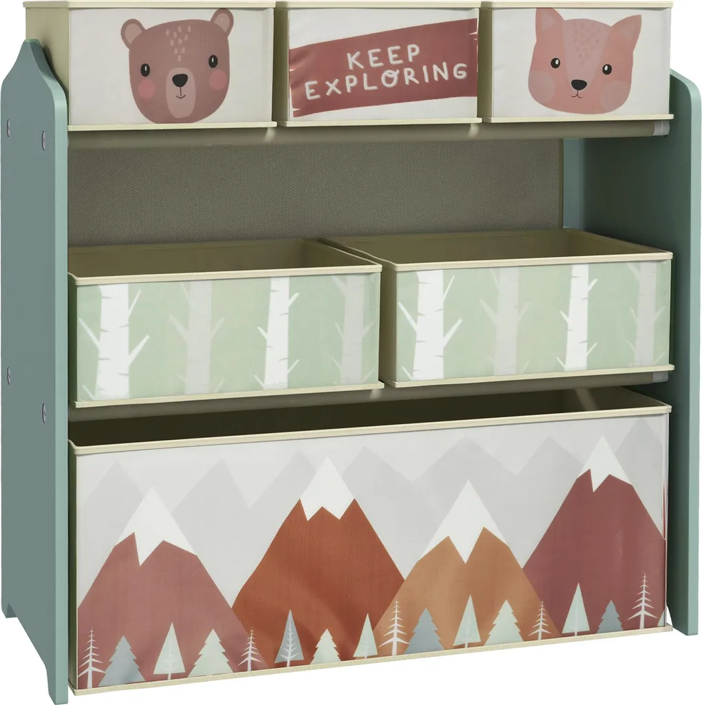 Meuble de rangement pour chambre d'enfant 6 boîtes faciles à manipuler