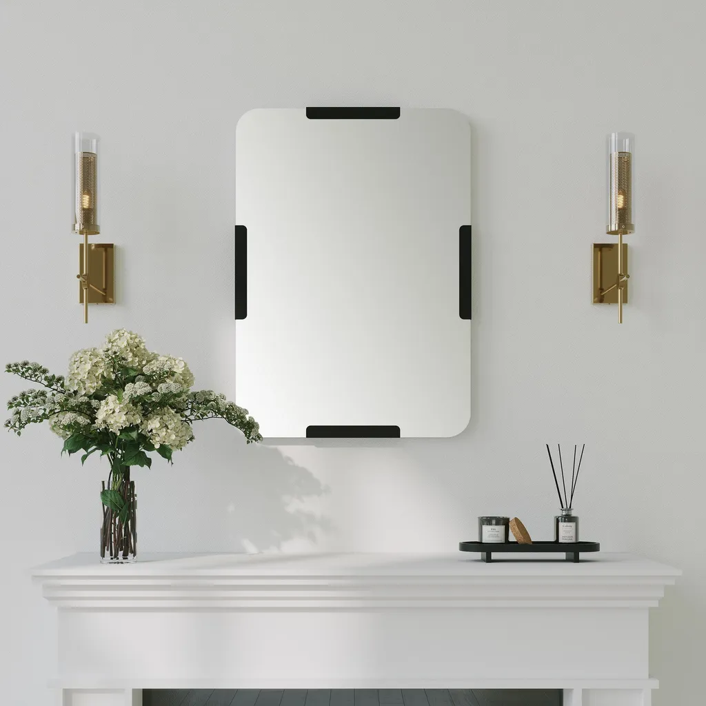 Miroir noir Pera 50x70 cm : fini les cadres fragiles, optez pour le métal