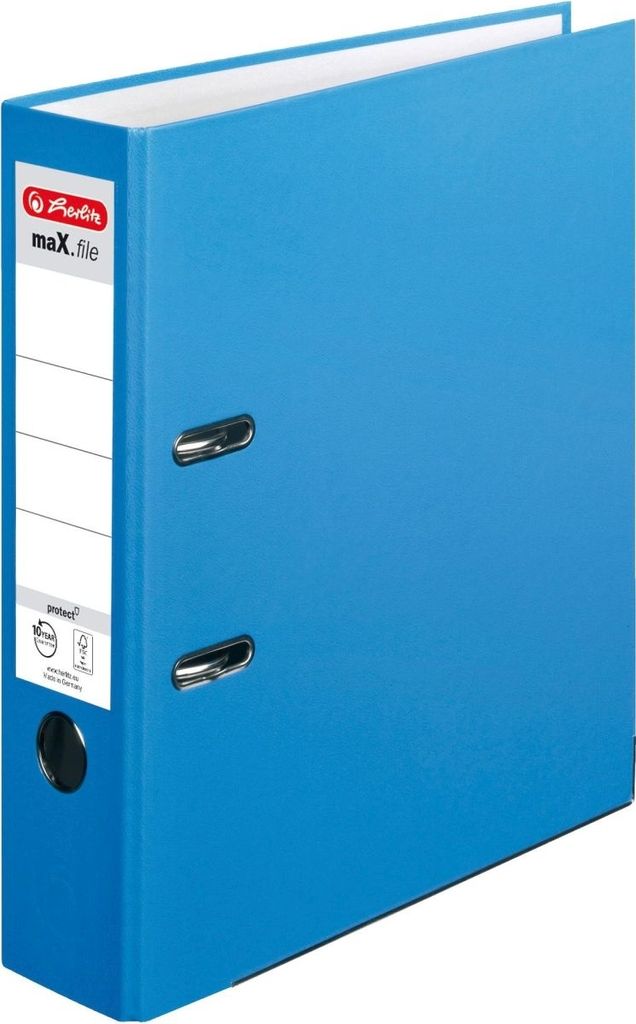 Ordner protect Kunststoff (PP) A4 8cm aqua maX.file Packung mit 20 Stück