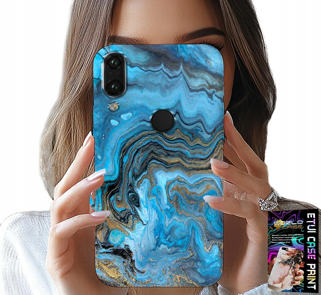 Cover Xiaomi Note 7 Marmo Luxury Edition - Custodia con Lamina Oro