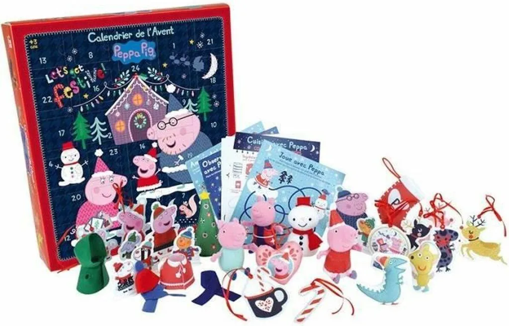 Calendrier de l'avent 24 Figurines Peppa Pig & Famille - Jemini
