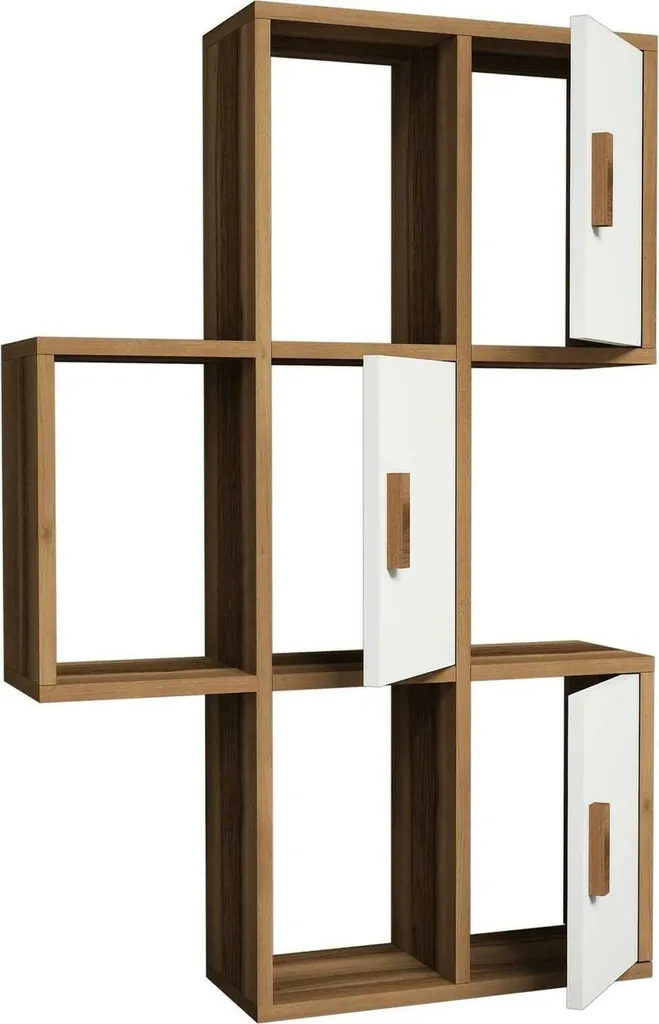 Étagère de Bibliothèque Étroite Arsie pour Livres et Déco Bureau