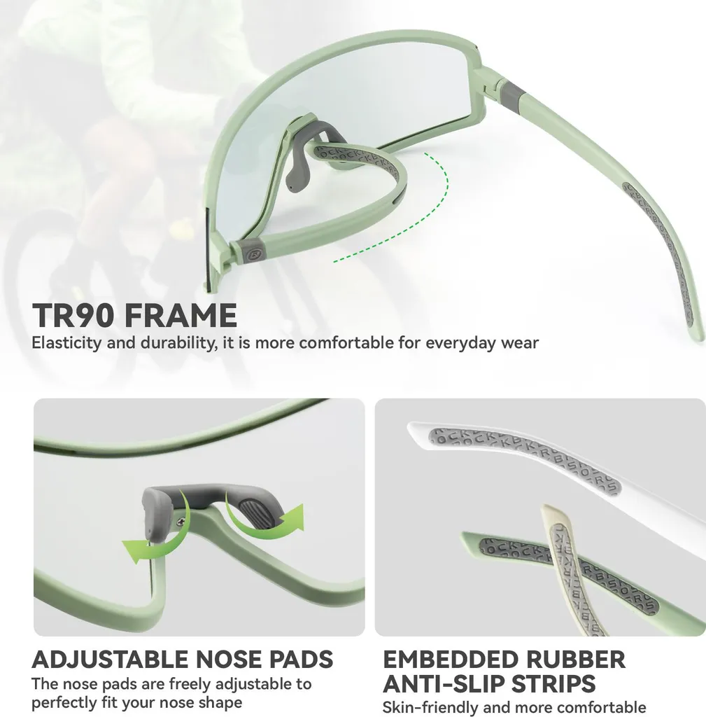 Lunettes de vélo anti-buée ROCKBROS UV400 ultra-légères et teintées - 2