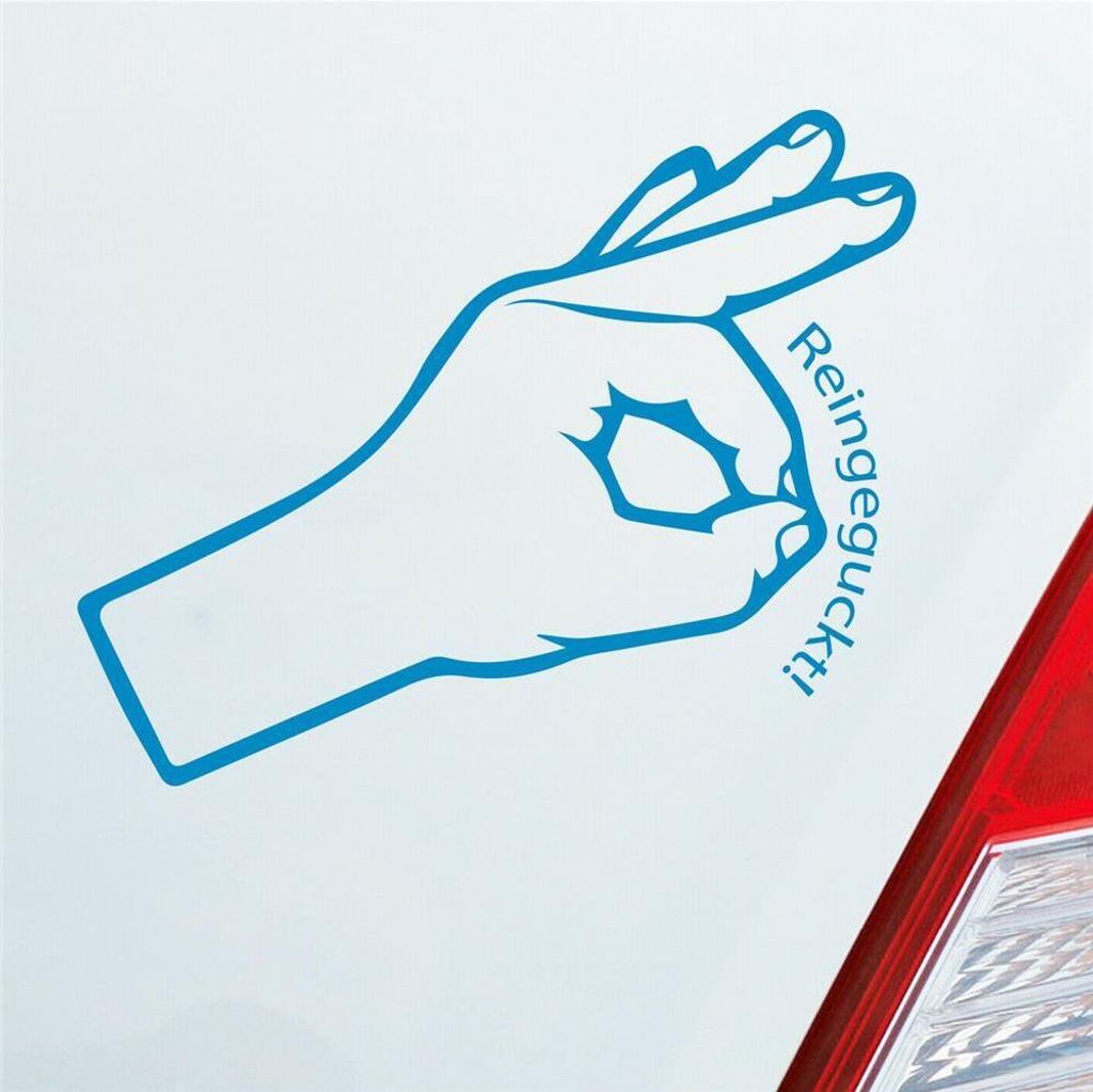 Auto Aufkleber Reingeguckt! 16x10 cm Hellblau Sticker Heckscheibenaufkleber
