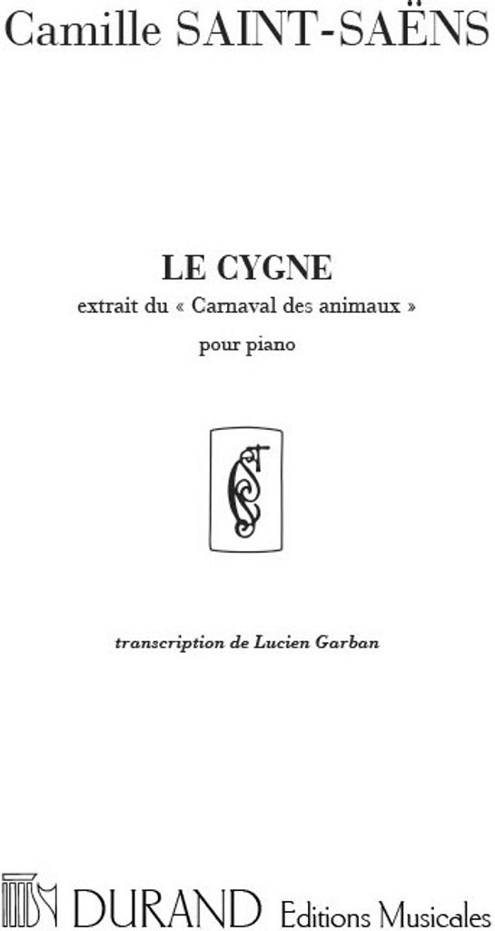 Le cygne pour piano