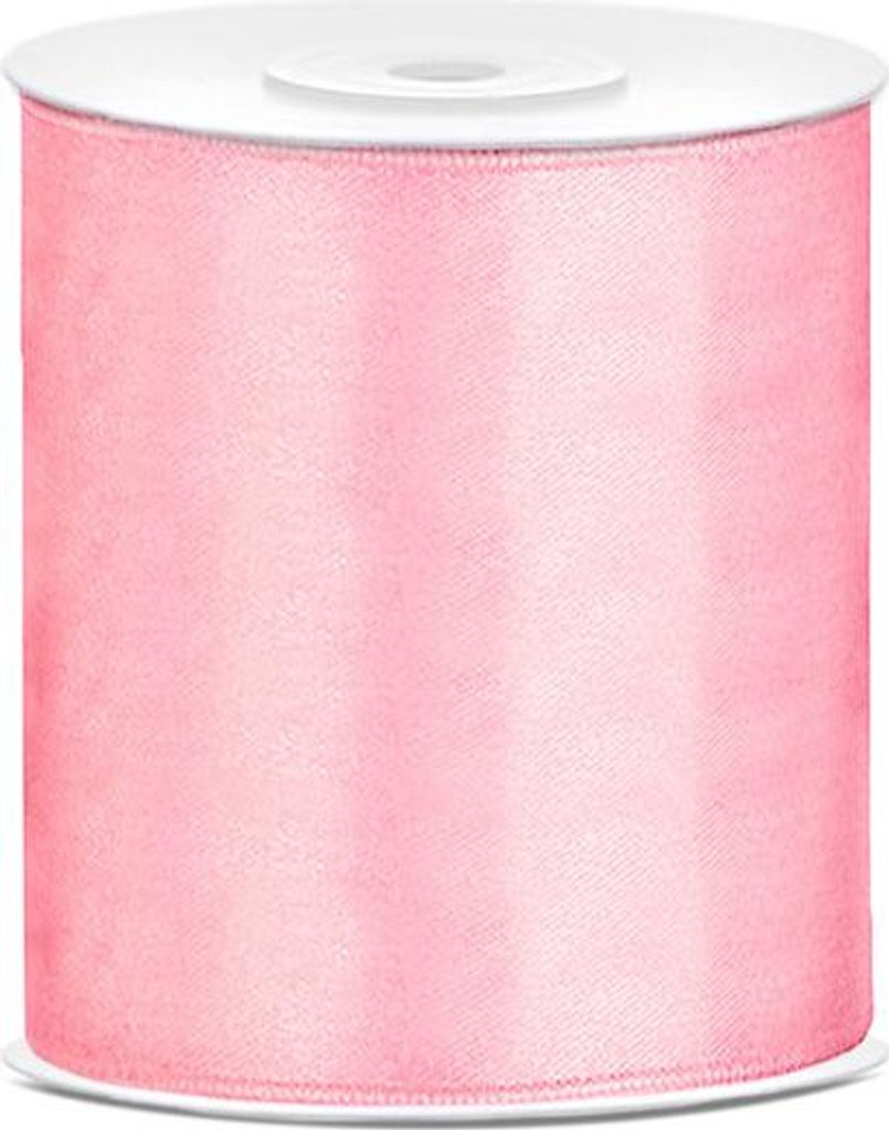 Satin Geschenkband rosa 25m 100mm breit Produktbild 
