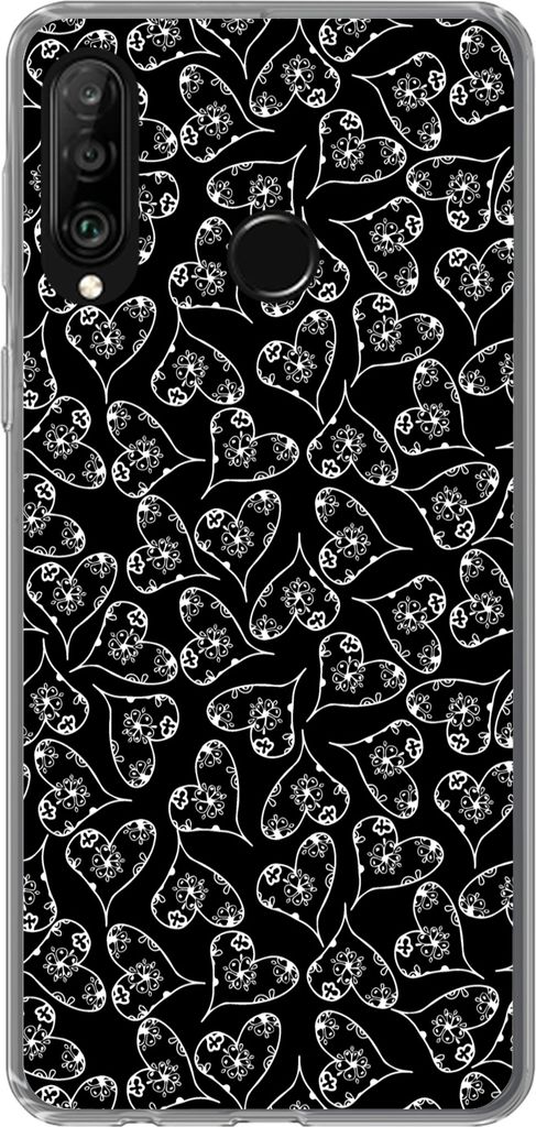 MuchoWow Handyhülle Schutzhülle Hülle für Telefoonhoesje Huawei P30 Lite Mädchen - Herz - Blumen - Muster - Mädchen - Kinder - Baby Silikon...