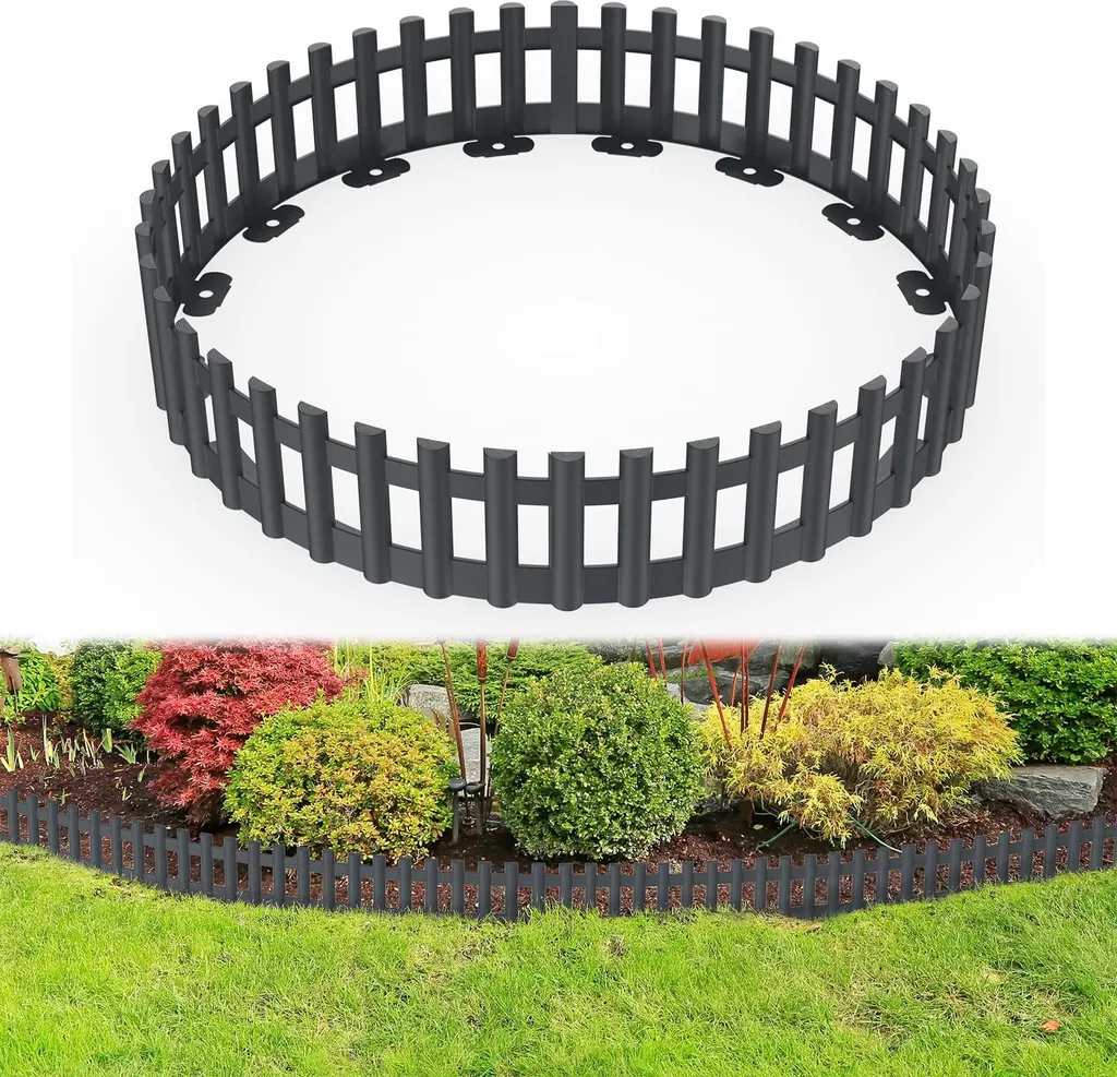 Bordure de pelouse pour délimiter les massifs anthracite lot de 12