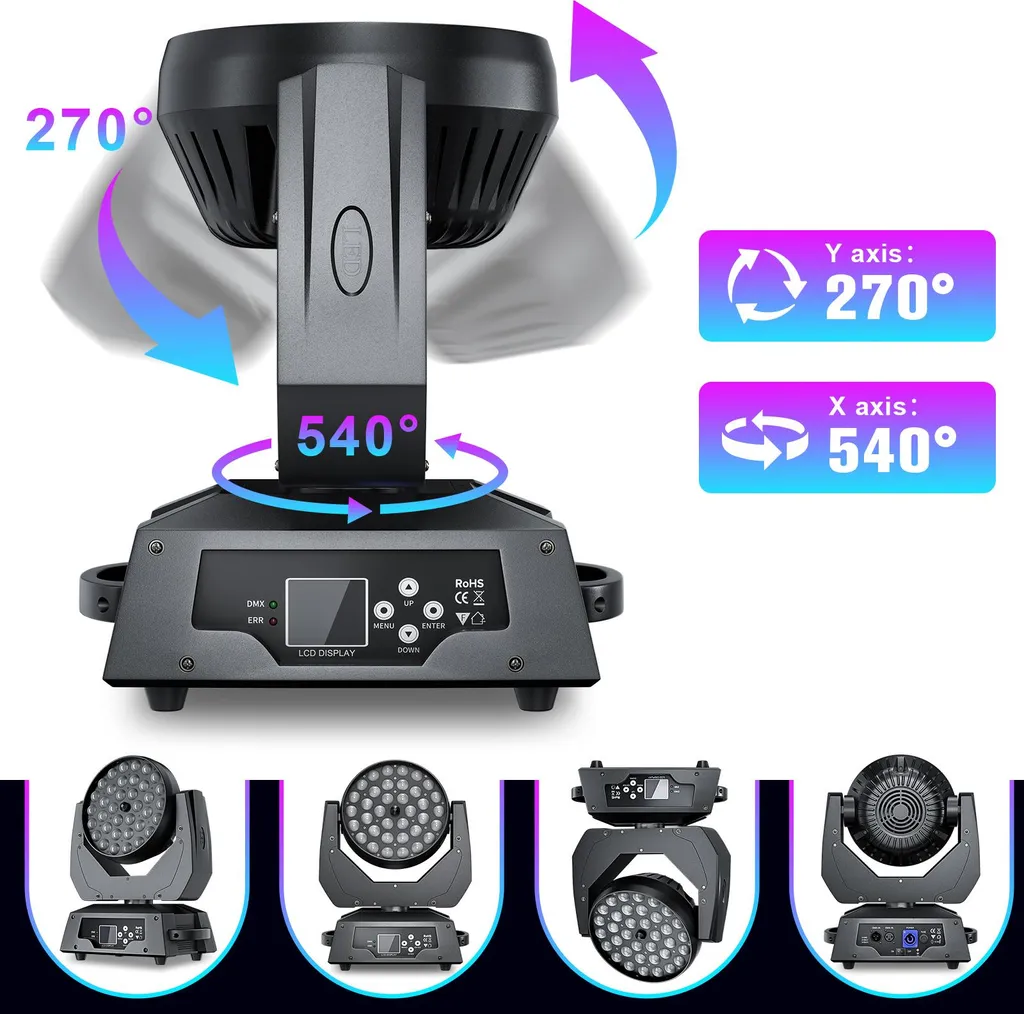 Lyre LED RGBW avec Tête Mobile DMX : Finis les Éclairages Statiques - 5