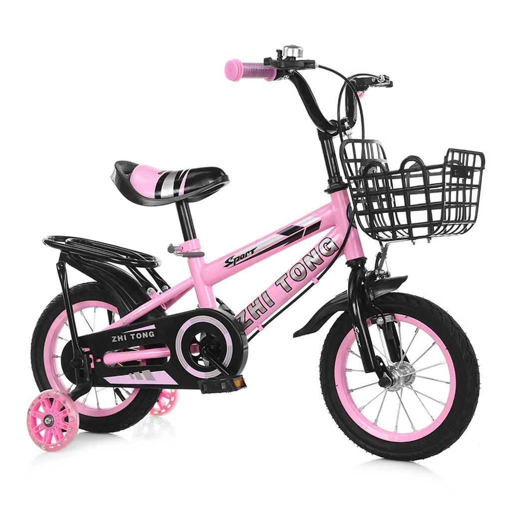 Kinderfahrrad 16 Zoll, Fahrräder für Mädchen & Jugend Kinderrad ab 2-7 Jahre Kinder Fahrrad mit Aufbewahrungskorb, pink