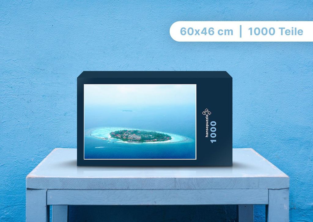 hansepuzzle 99412 - Insel Puzzle, 1000 Teile, Natur, 60,0 x 46,0cm mit hochwertiger Aufbewahrung, Kartonbox und wiederverschließbarem Beutel