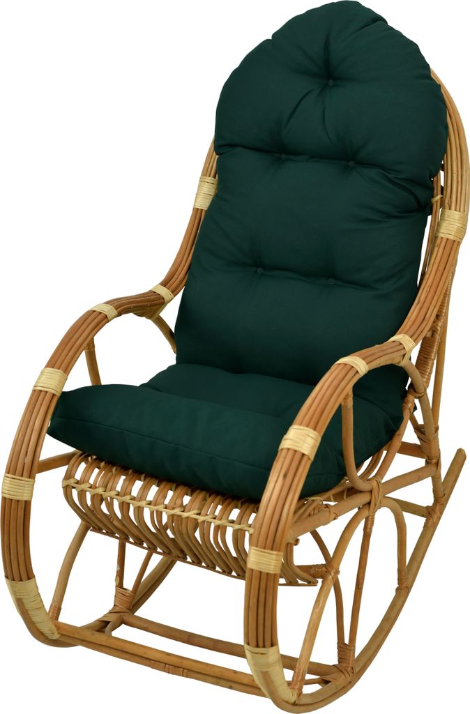 A rocking chair cushion set on a white background.