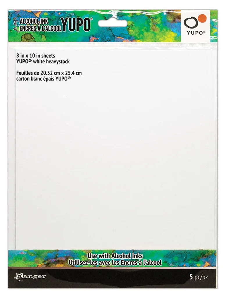 Support pour fonds encre à alcool Tim Holtz Yupo Heavystock blanc 10 feuilles