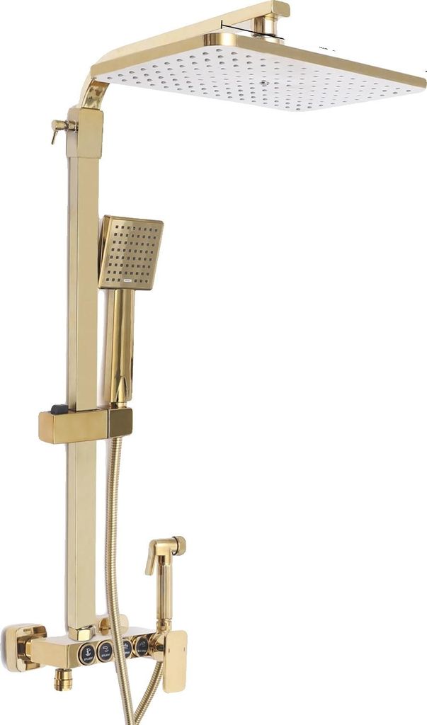 Duschsystem, Wandmontage, s Regenwassererlebnis, Gold Produktbild 