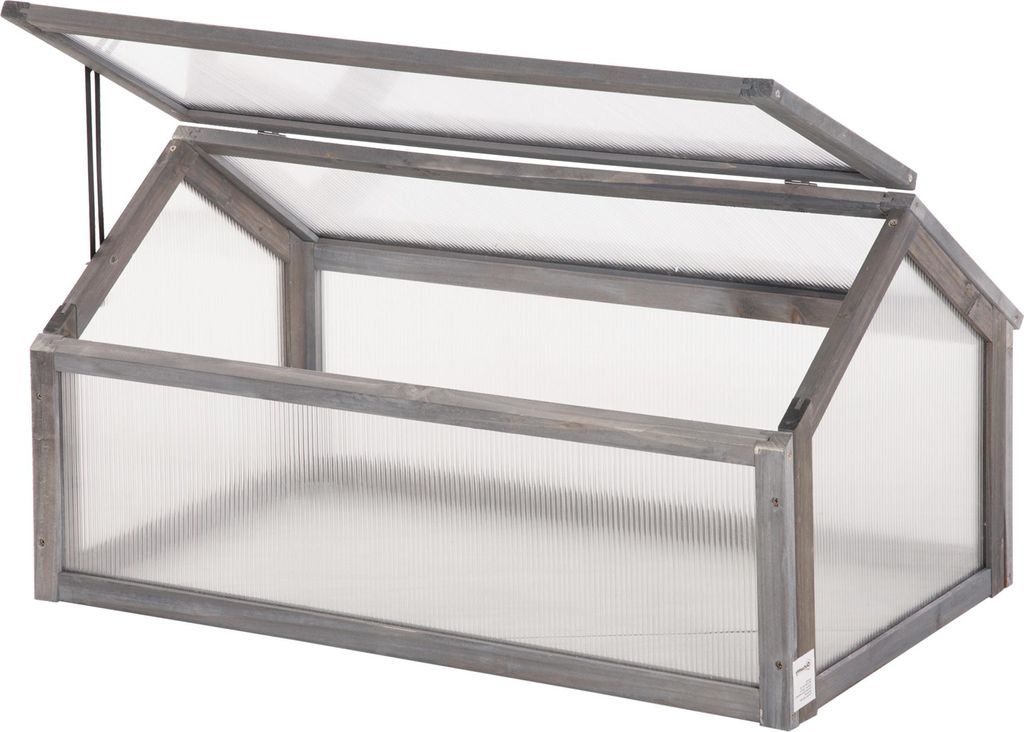 Drewniana skrzynia na warzywa Outsunny, mini szklarnia 90 x Zdjęcie produktu 