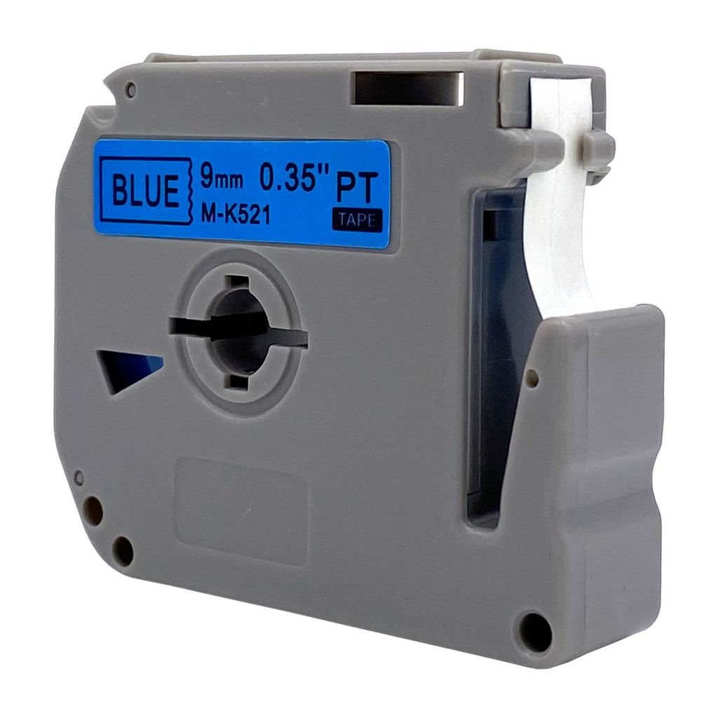 DULA Etikettenband - Kompatibel mit Brother P-Touch M-K521 - 1 Stück - Schwarz auf blau - 9mm x 8m