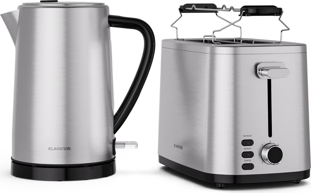 Klarstein Verosteel Toaster Wasserkocher Set - Edelstahl, 2 Produktbild 