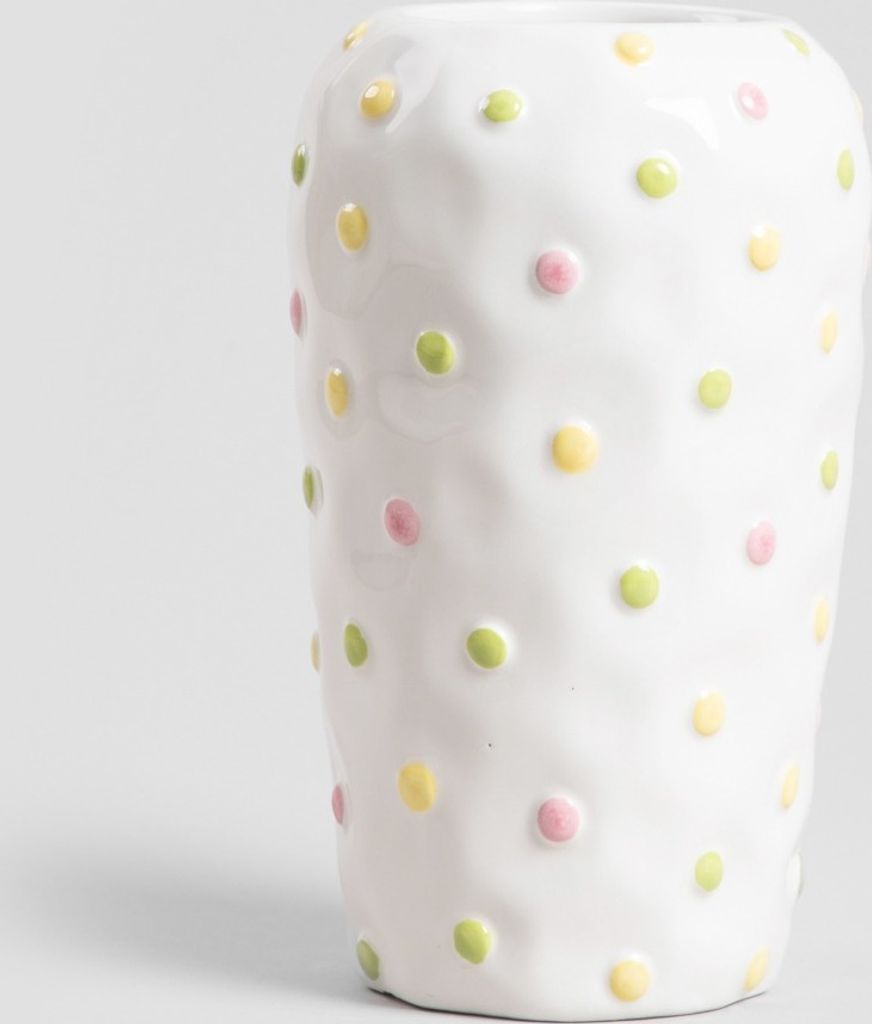 HOMLA DOT Vase mit Tupfen 12x20 cm