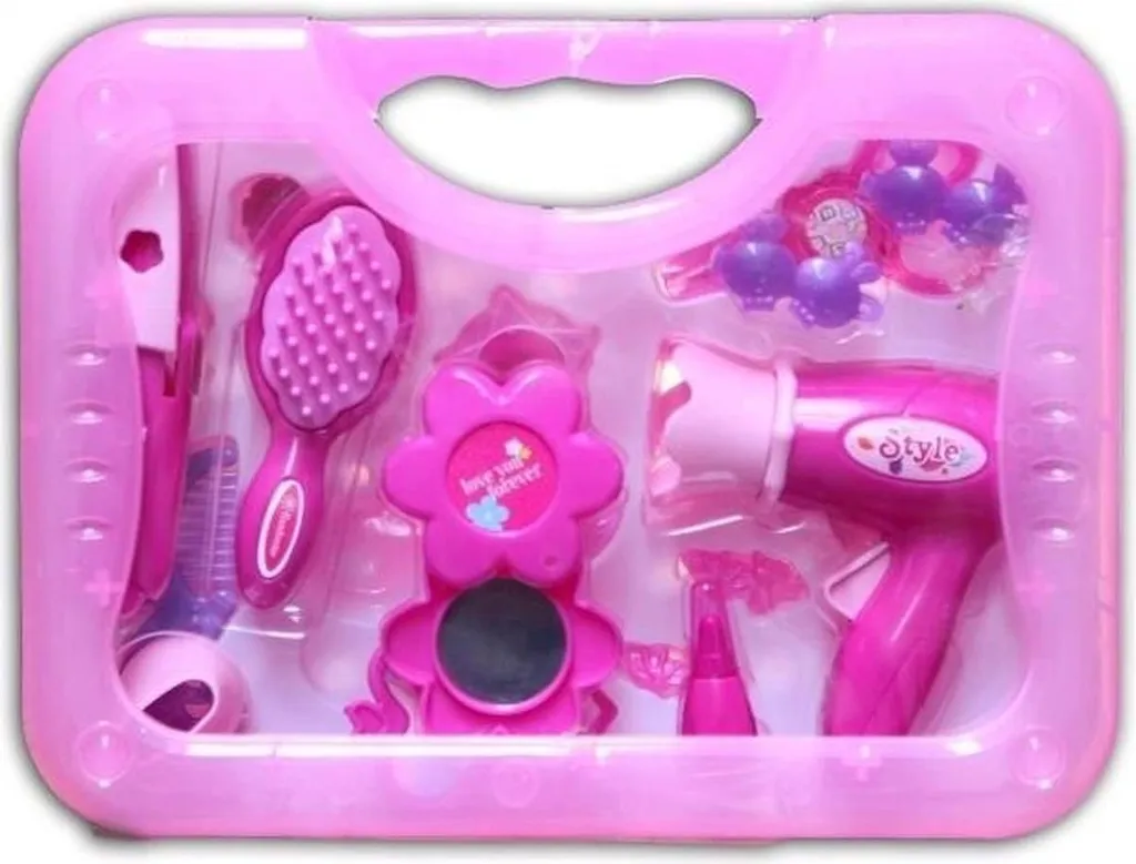 Beauty case con accessori rosa