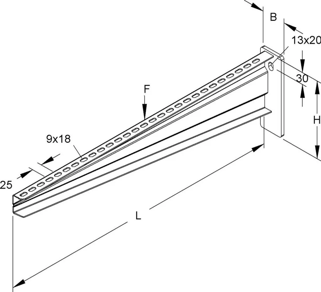 Support mural KTA 700 de 730 mm pour système de câble en acier robuste