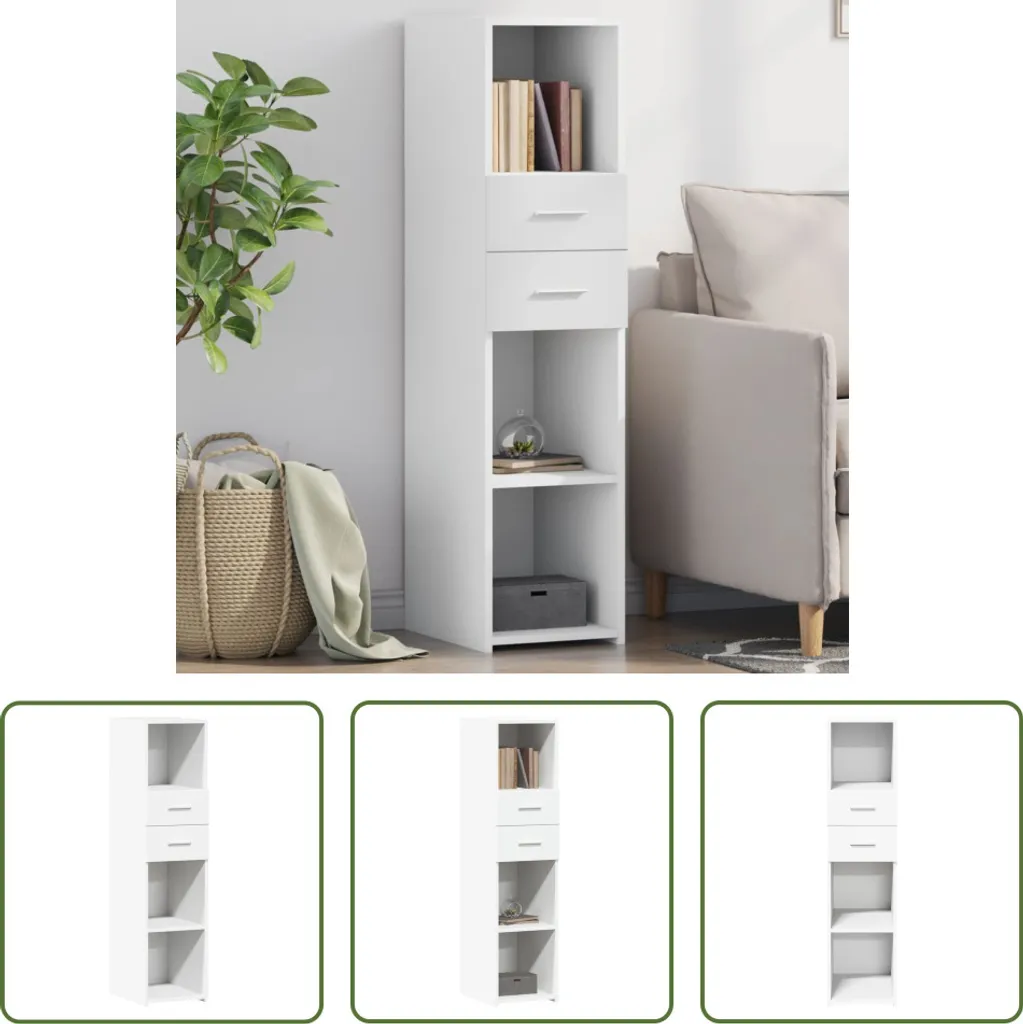 Credenza Bianca Alta per Casa 30x42,5x124 cm | The Living Store
