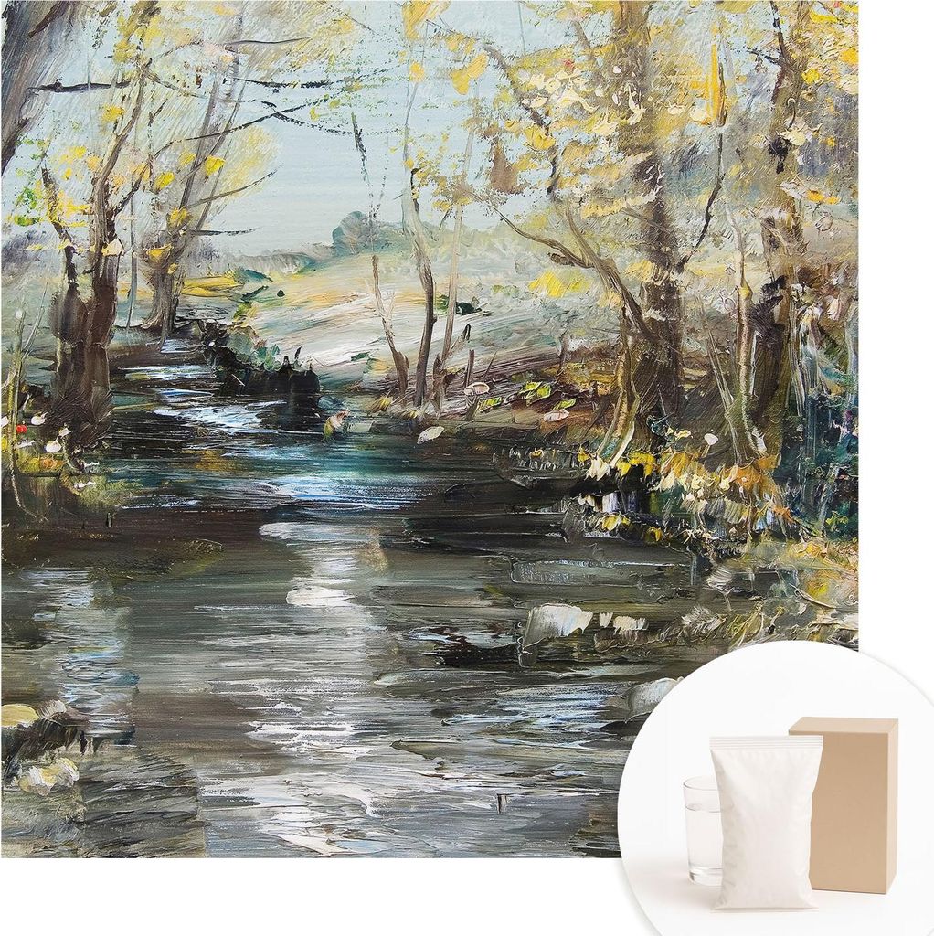 Fototapete - Wandbilder für Wohnzimmer - 250x250 cm - Dekorative Wandfolie - Modernes Design für Wanddekoration - Tapeten für Innenräume - Wald...