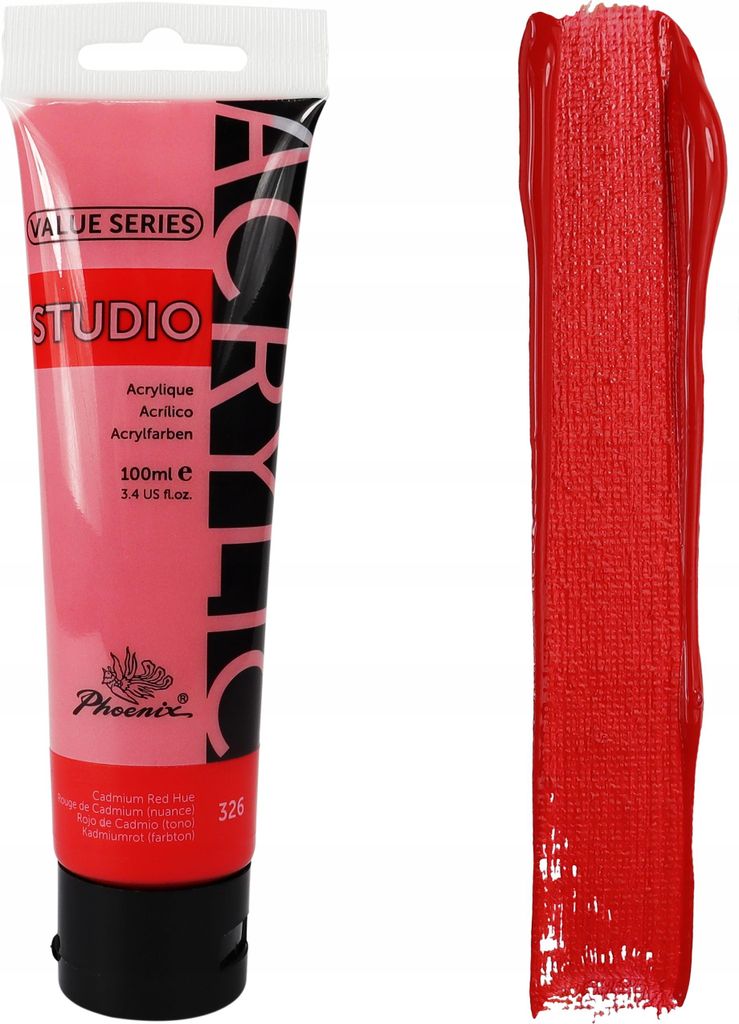 Phoenix Artistic Red Acrylfarbe 326 Cad Roter Farbton 100ml