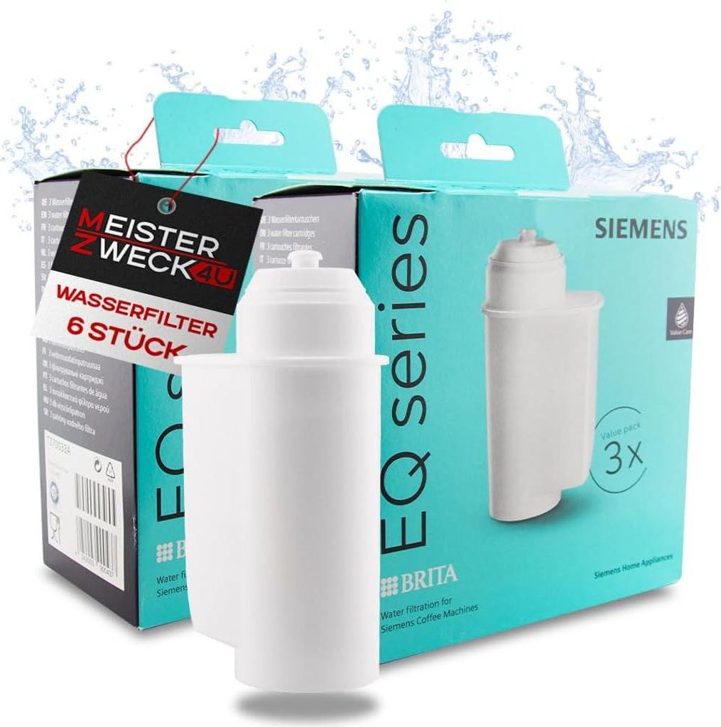 MEISTERZWECK4U Siemens Wasserfilter 2x3 Pack für Kaffeevollautomat - Kaffeefilter EQ-Serie Supresso Einbauvollautomaten - Brita Intenza Filterpatr...