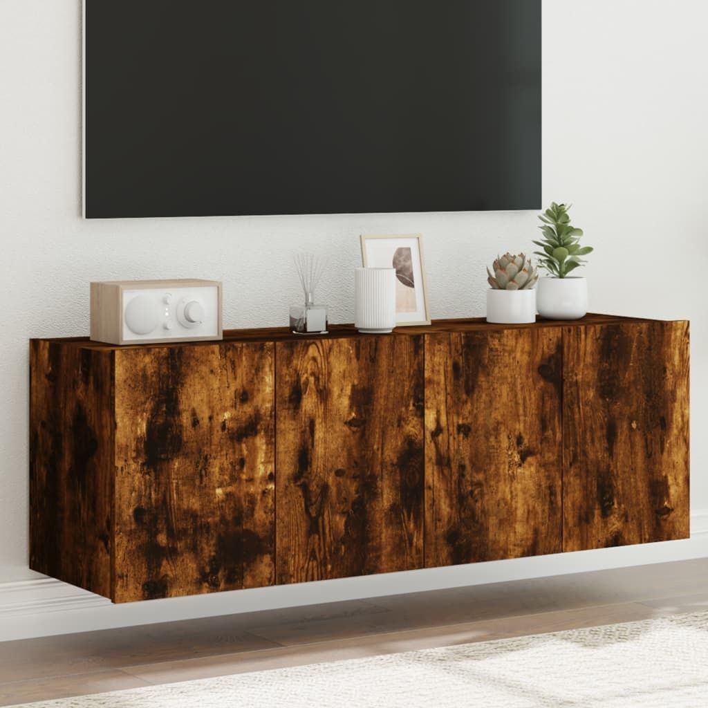 Maison Exclusive - TV-Wandschränke mit LED-Leuchten 2 Stk. Räuchereiche 60x35x41cm