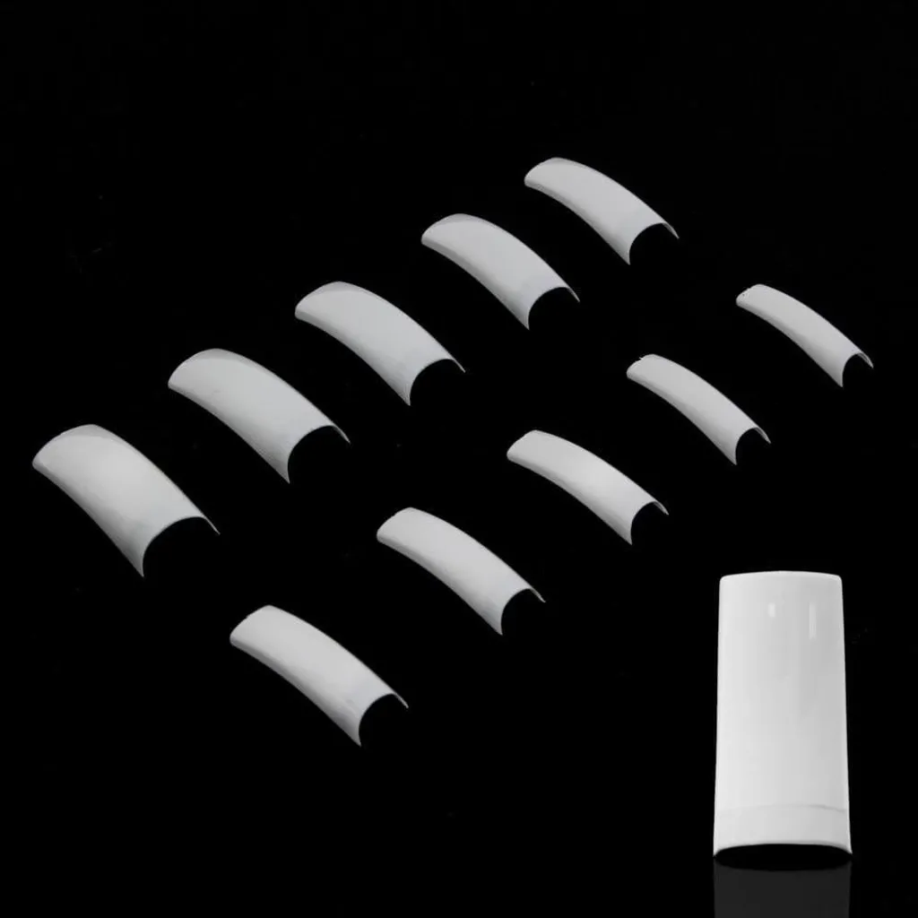 Tips blancs courts anti-casse - 600 capsules pour ongles courts fragiles