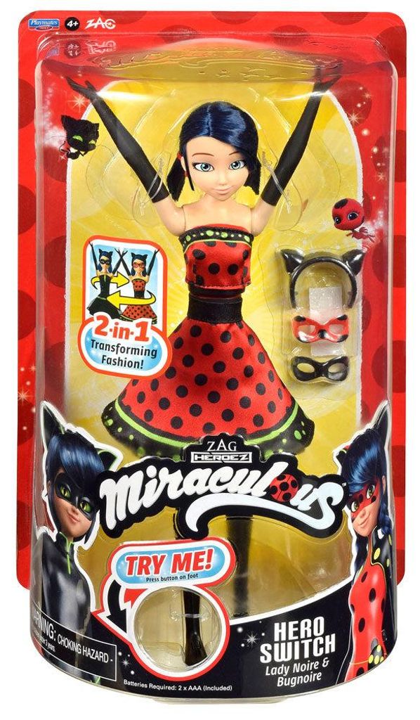 MIRACULOUS La Chrysalide et le Chat Noir poupée La Image du produit 