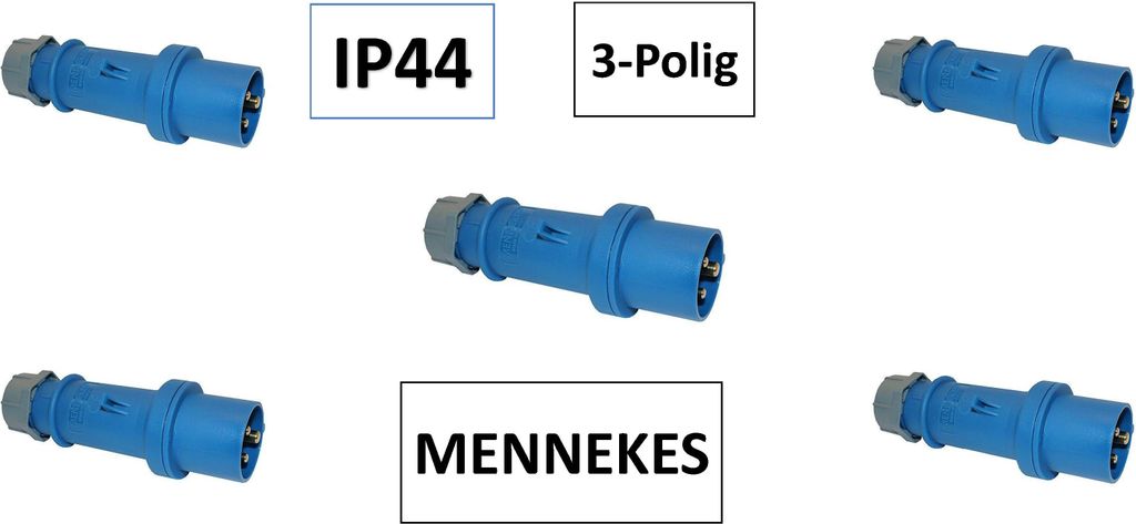 5 Stück Mennekes CEE Stecker Camping Caravan 16A 3-polig