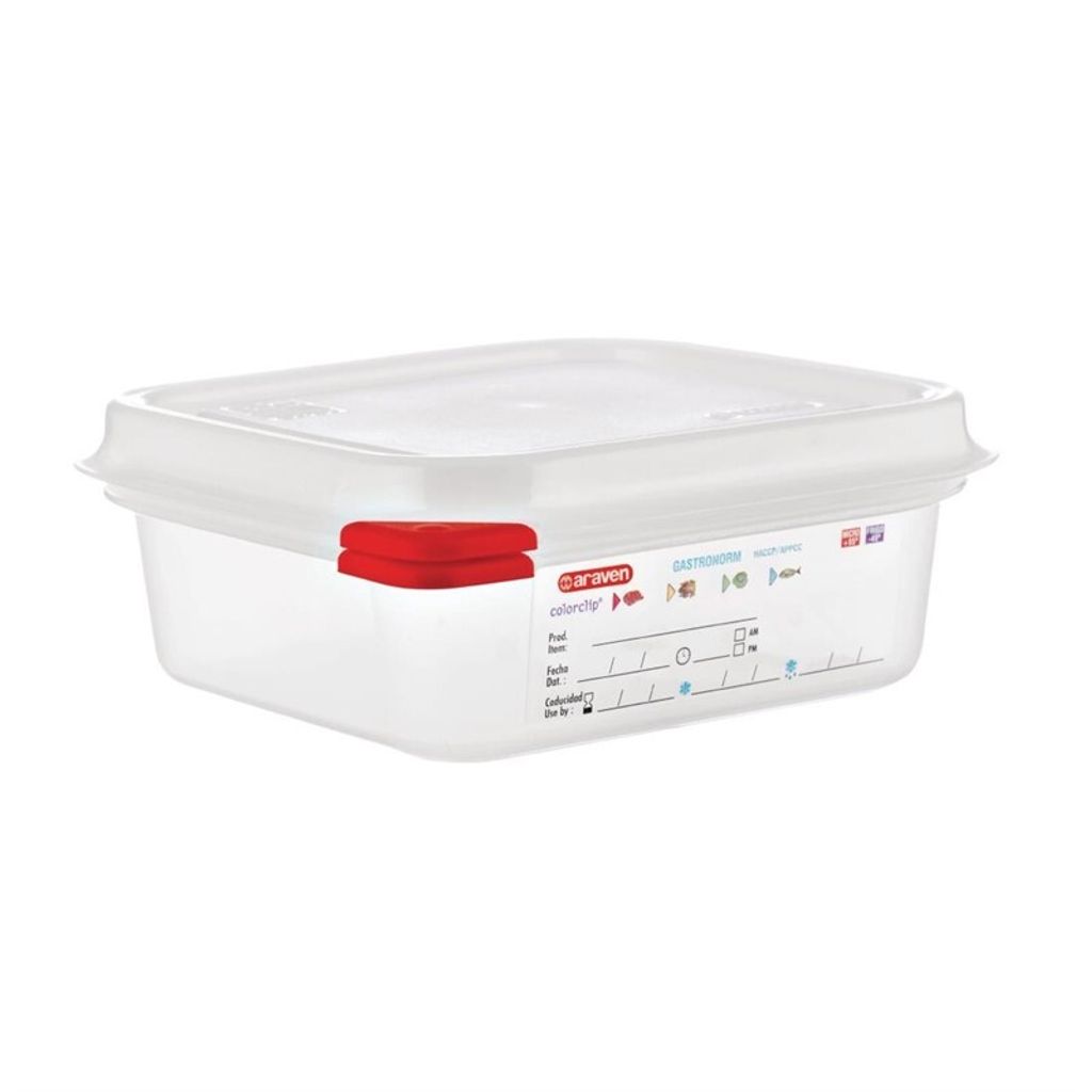 Araven GN1/6 Lebensmittelbehälter mit Deckel 1,1L (4 Stück) Produktbild 