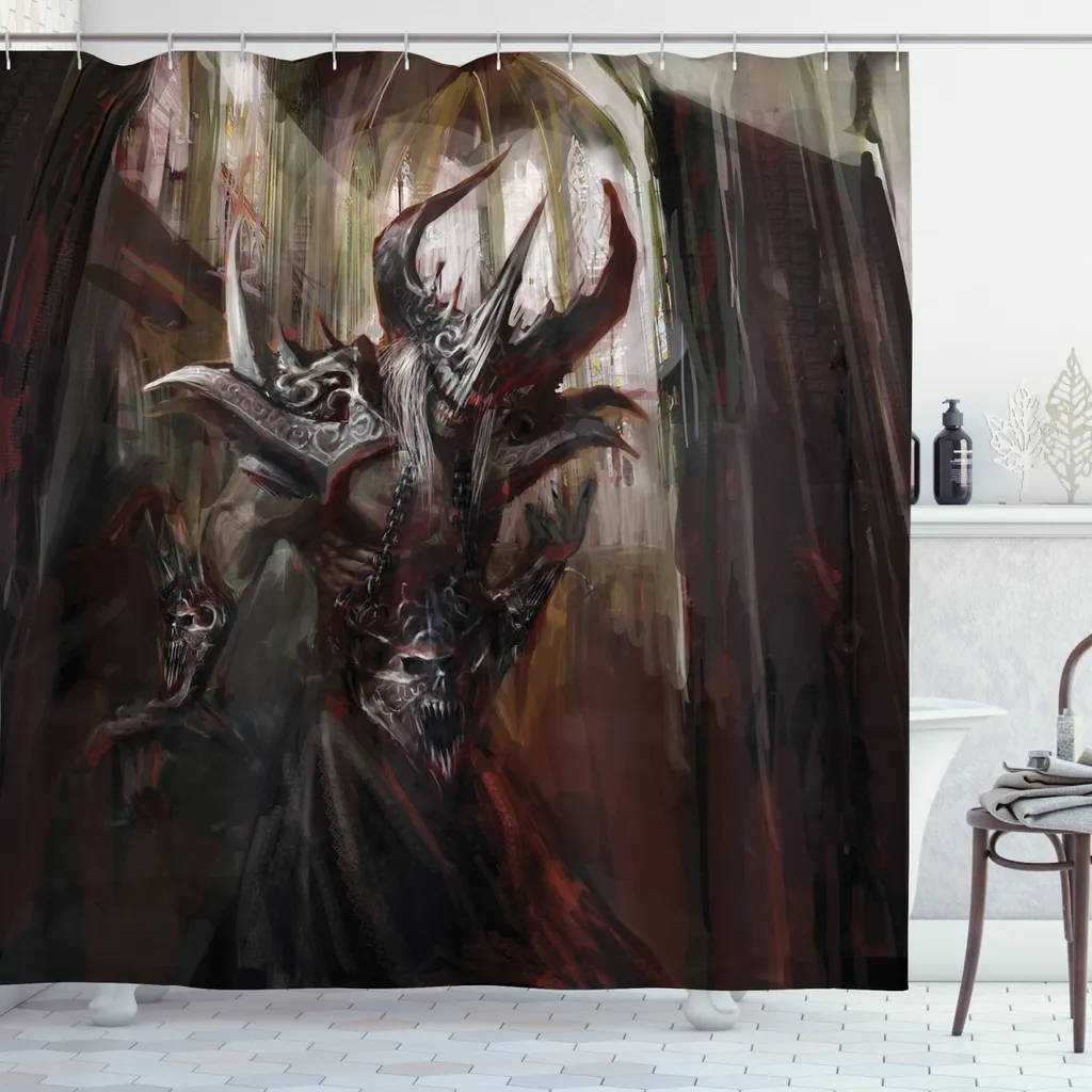 Tenda Doccia ABAKUHAUS Grigio Princess Gothic 175x200 Tessuto