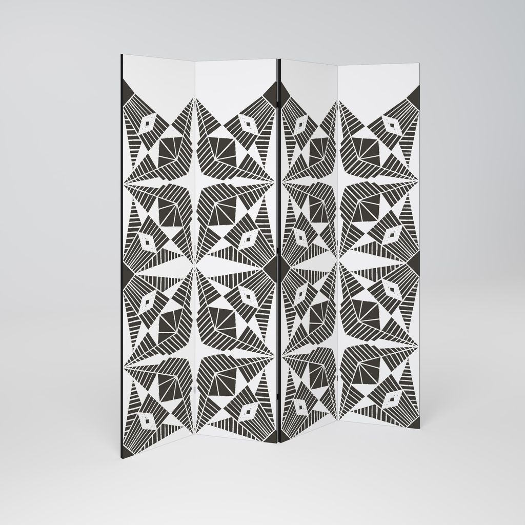SpaceRebels Paravent Raumteiler - 4-teilig Raumtrenner, Druck 2-Seite - Raumtrenner - Trennwand Wohnung - Room Divider - Spanische Wand Deko Modern...