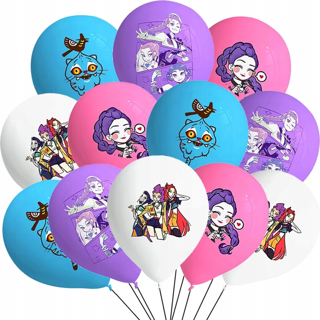 Balon Huntrix na Urodziny Demon Hunters KPOP balony 12 szt Zdjęcie produktu 