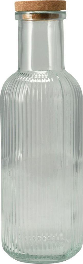 Glasflasche mit Korkdeckel, 1l, klar Produktbild 