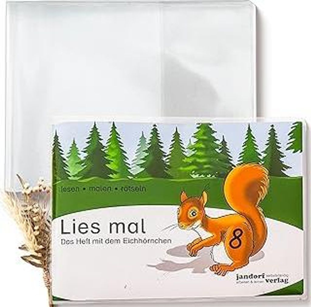 OLGS 5x Hefthülle DIN A5 blanko QUER starke PVC Folie transparent Premium Umschlag für Lies mal Hefte | Hülle für Schulbücher und Schulhefte |...