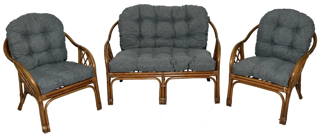AMPO Cuscino per set Bahama in rattan, sedia in rattan, cuscino per panca da giardino in rattan