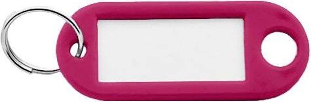 CombiCraft Schlüsseletiketten mit ausziehbarem Papier in Pink 55x22 mm - 100er Pack
