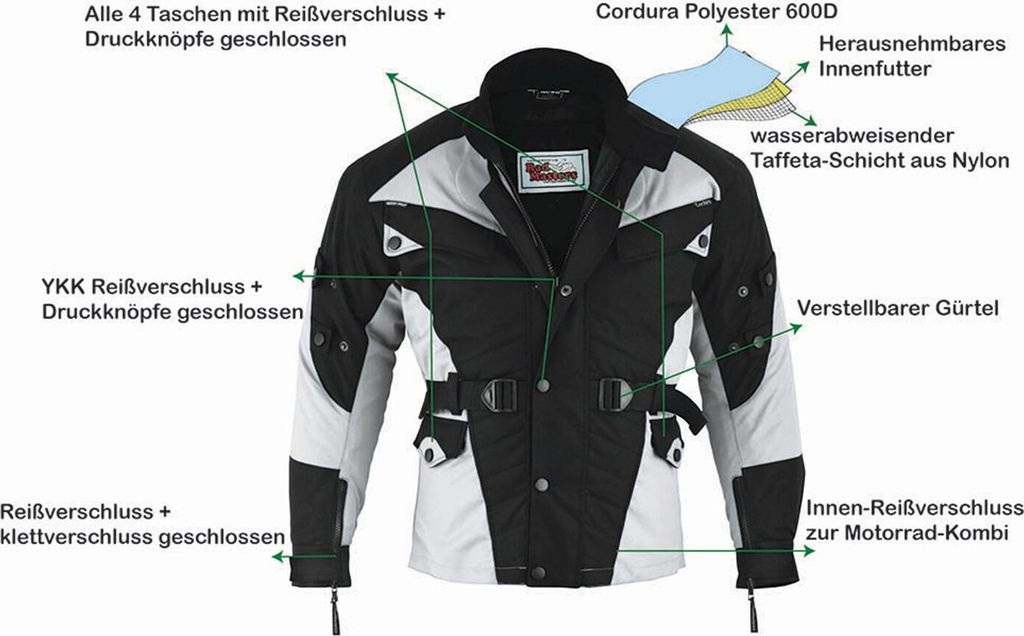 German Wear Herren Motorradjacke aus Textil mit Produktbild 4