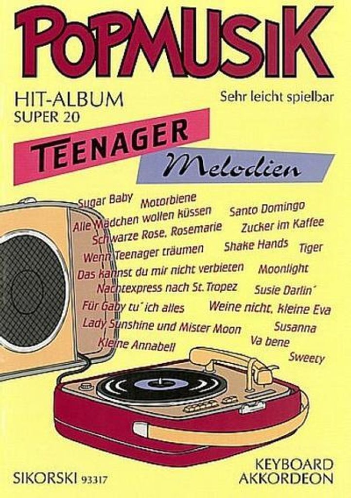 Popmusik Hit-Album Super 20Teenager Melodien