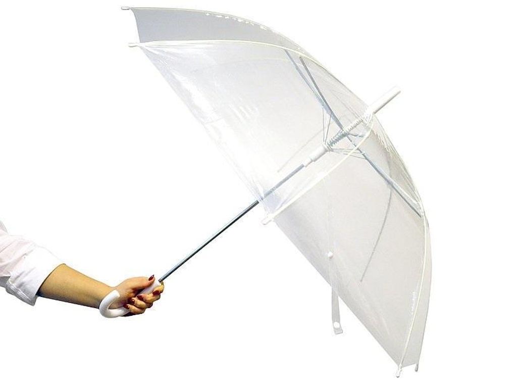 Parapluie automatique transparent à finition blanche - ADAR Image du produit 