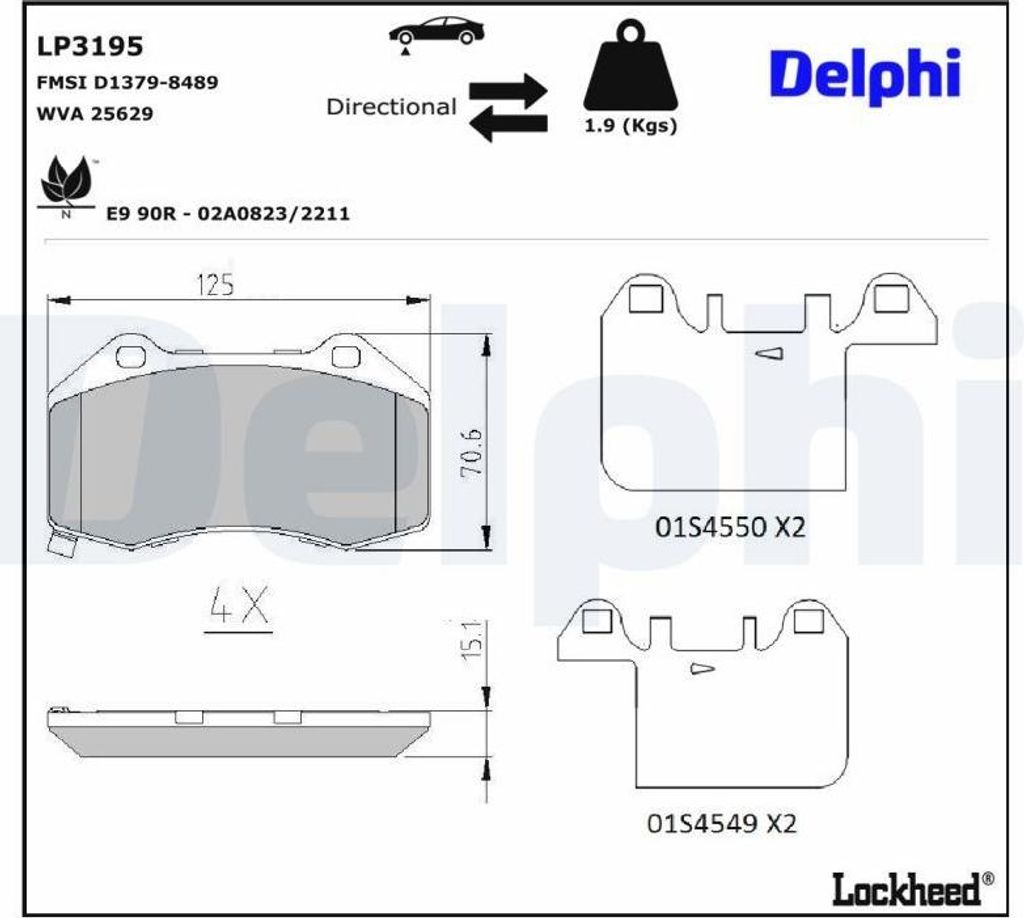 DELPHI Bremsbeläge Satz Vorne Bremsklötze für OPEL Corsa D Schrägheck (S07) LP3195