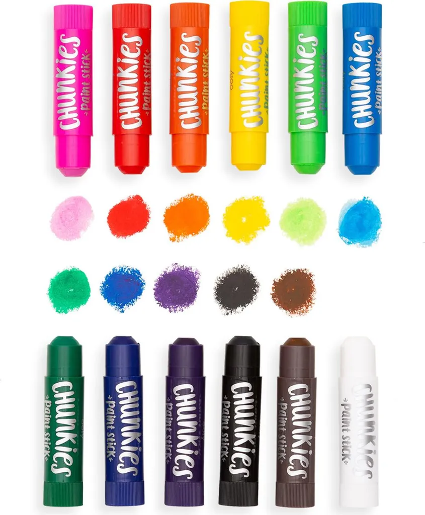 Crayons tempéra Chunkies 12 couleurs - Séchage rapide et fini éclatant