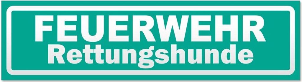 Kiwistar - Autoaufkleber - Türkis - 60 x 16 cm - Feuerwehr Rettungshunde invertiert - Hinweis Aufkleber Sticker für Auto, Kfz, Fahrrad, PKW, LKW